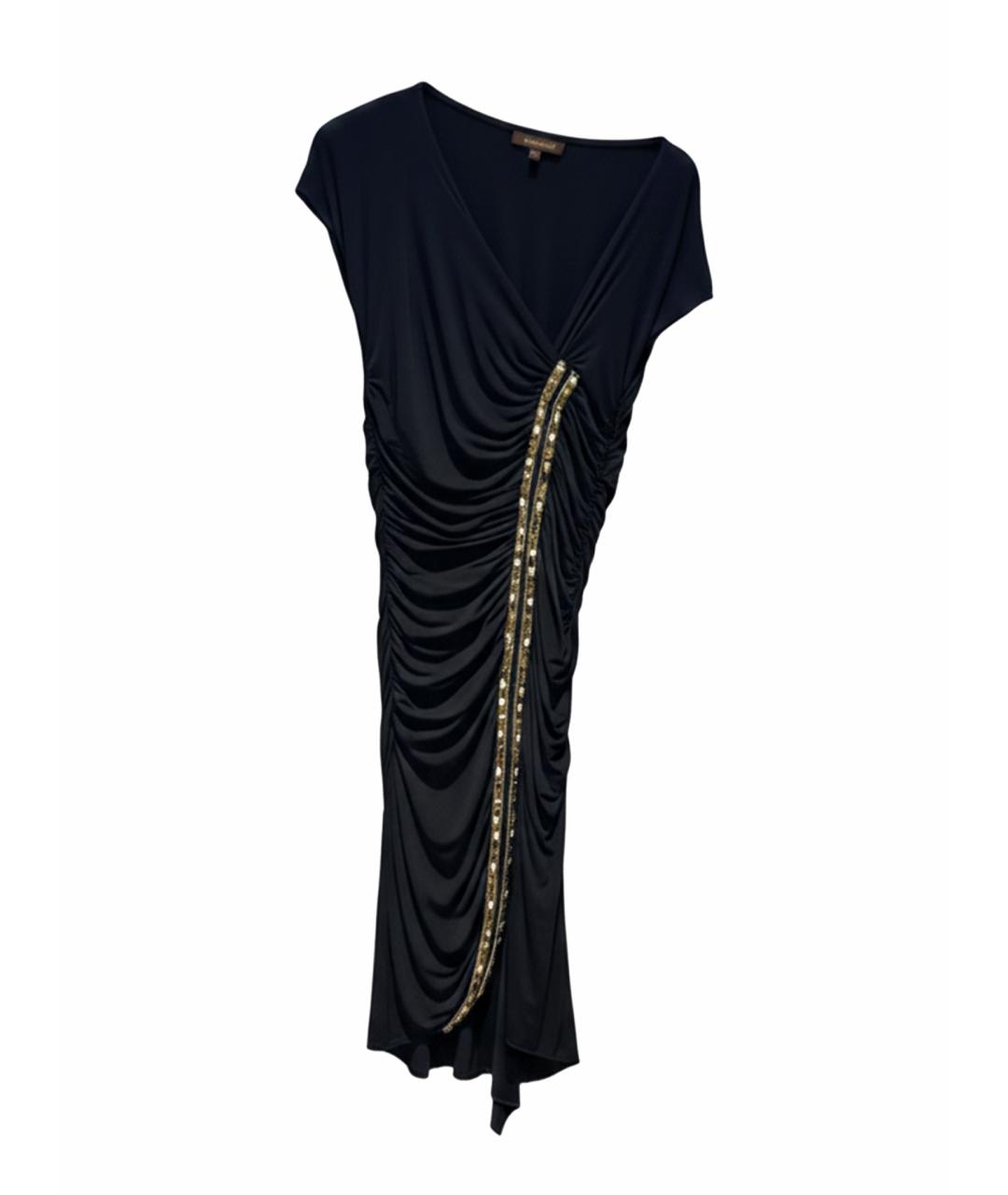 ROBERTO CAVALLI Черное вискозное коктейльное платье, фото 1