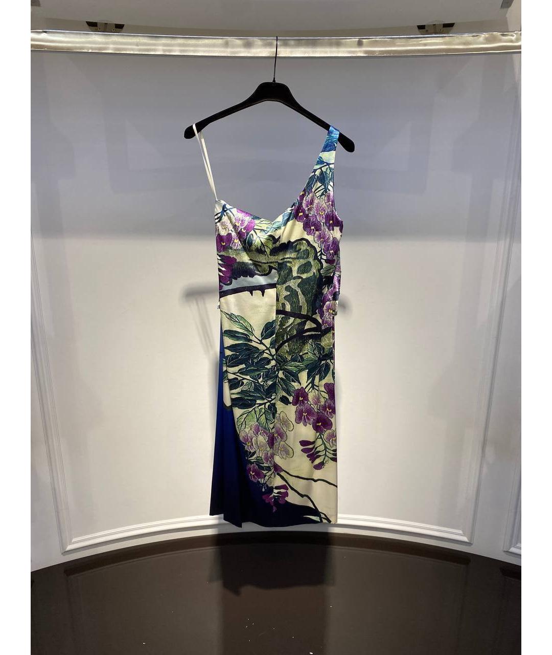 ROBERTO CAVALLI Мульти шелковое коктейльное платье, фото 3