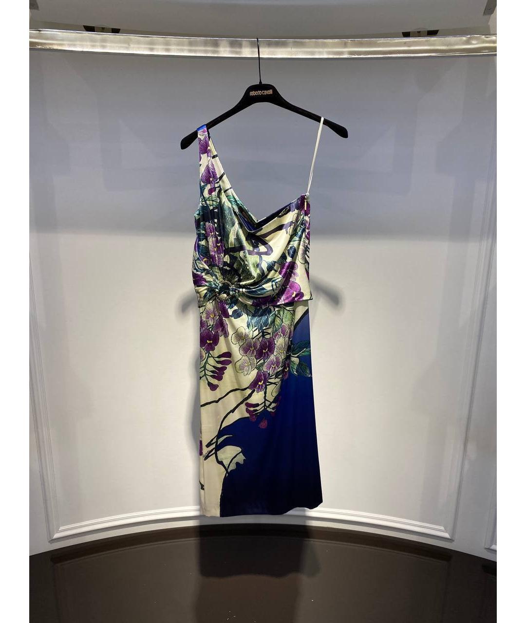 ROBERTO CAVALLI Мульти шелковое коктейльное платье, фото 4