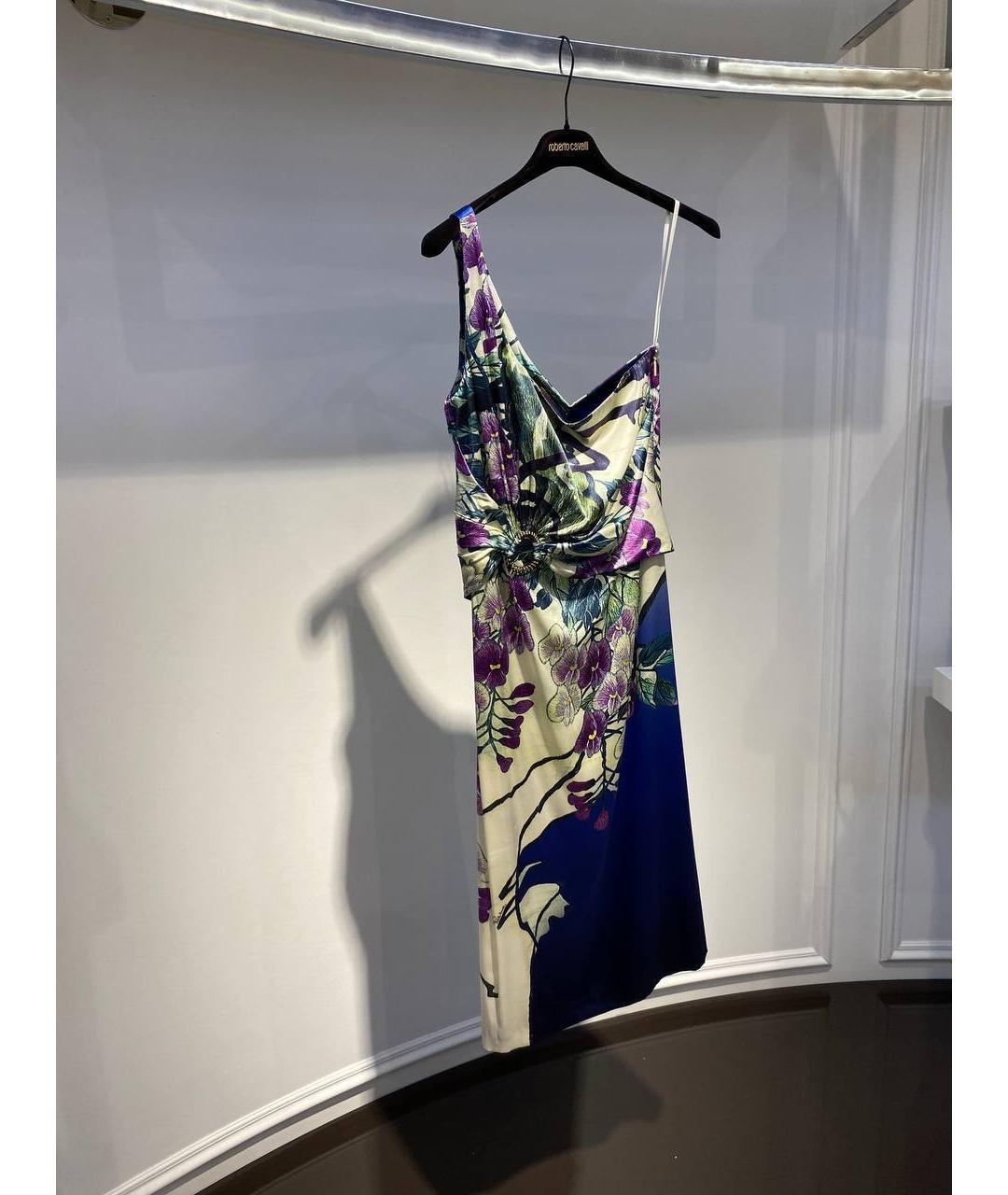 ROBERTO CAVALLI Мульти шелковое коктейльное платье, фото 2