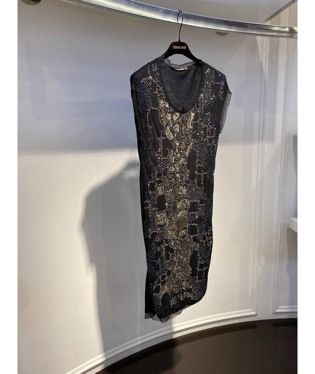 ROBERTO CAVALLI Черное вискозное коктейльное платье, фото 2