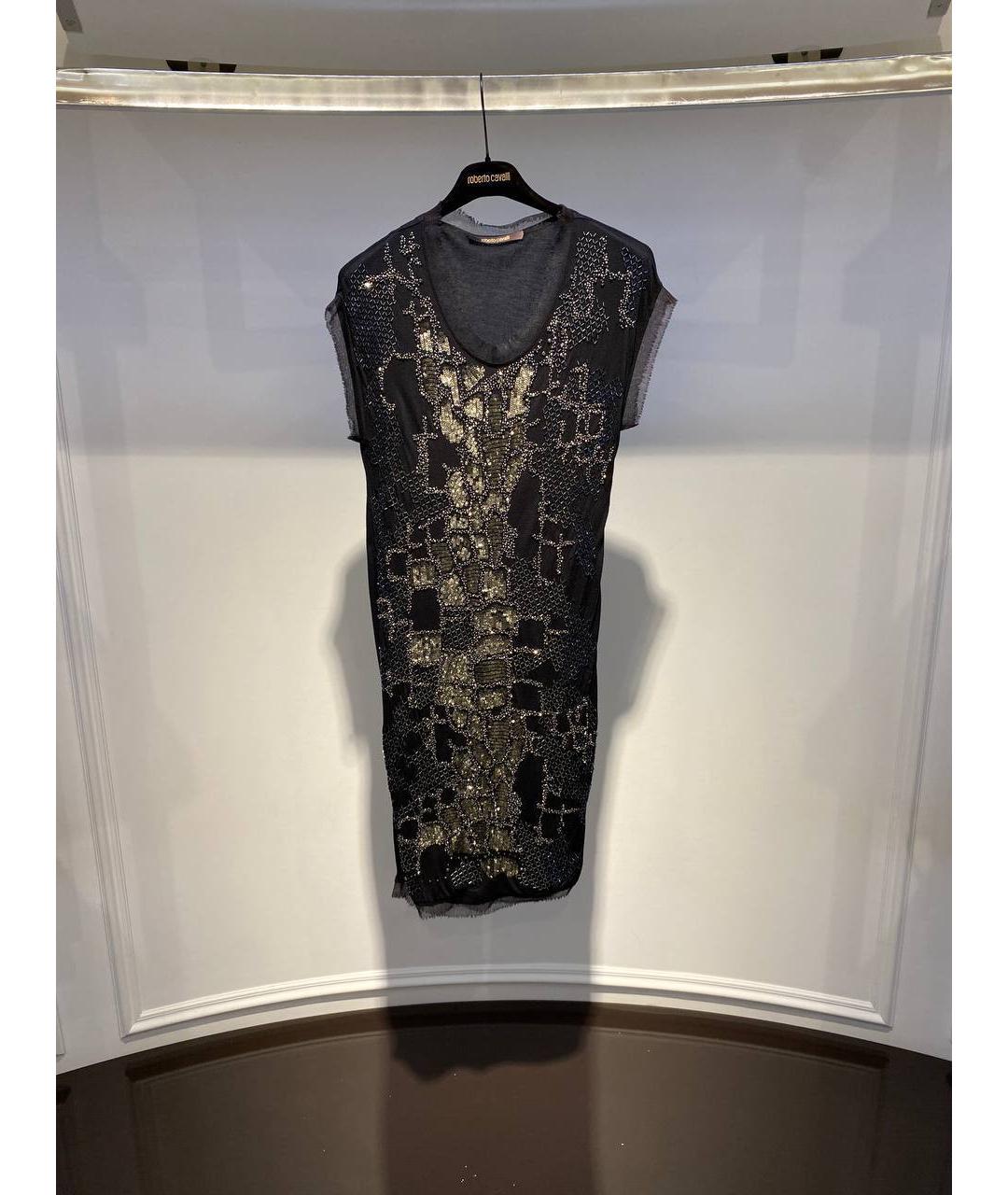 ROBERTO CAVALLI Черное вискозное коктейльное платье, фото 4