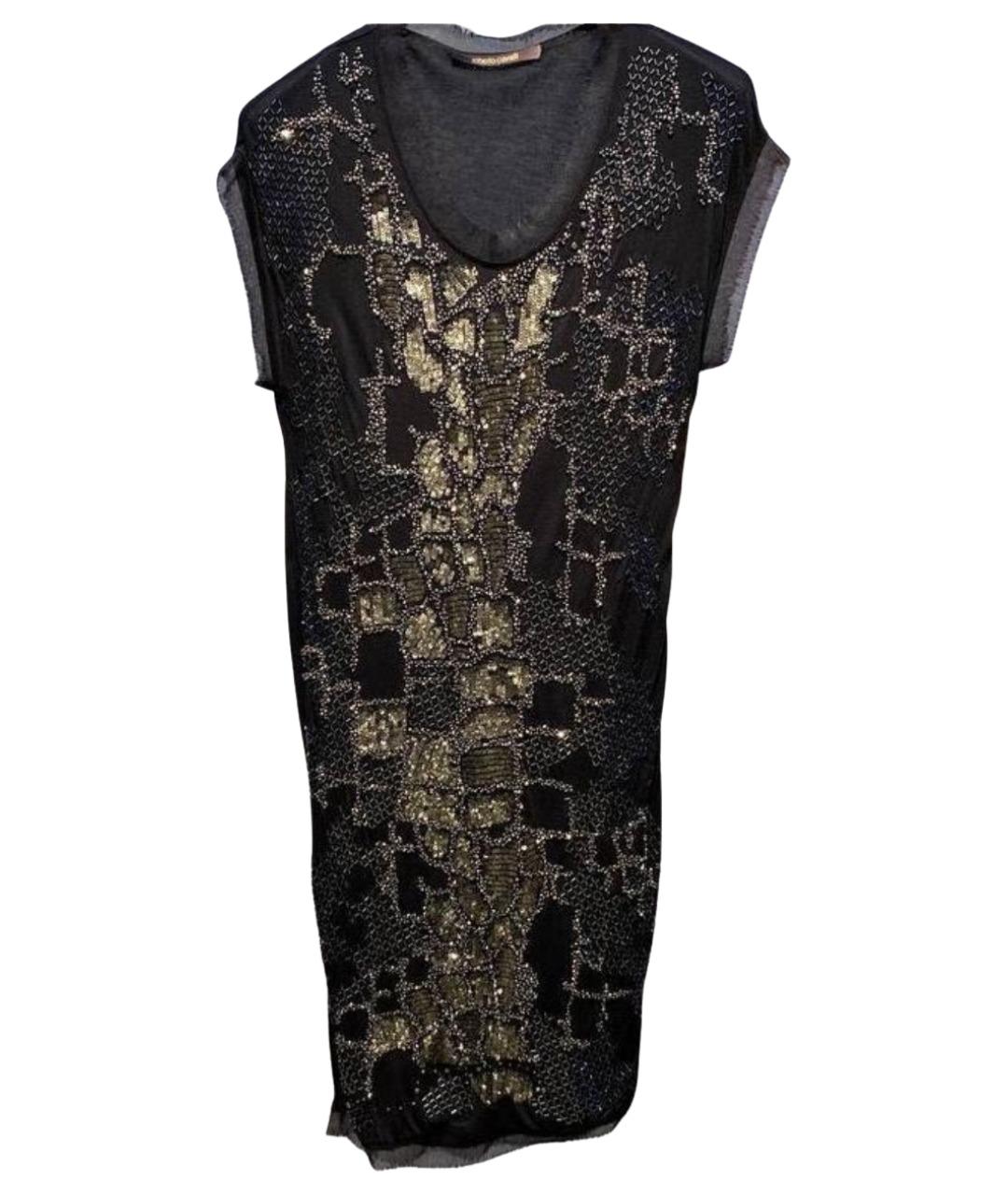 ROBERTO CAVALLI Черное вискозное коктейльное платье, фото 1