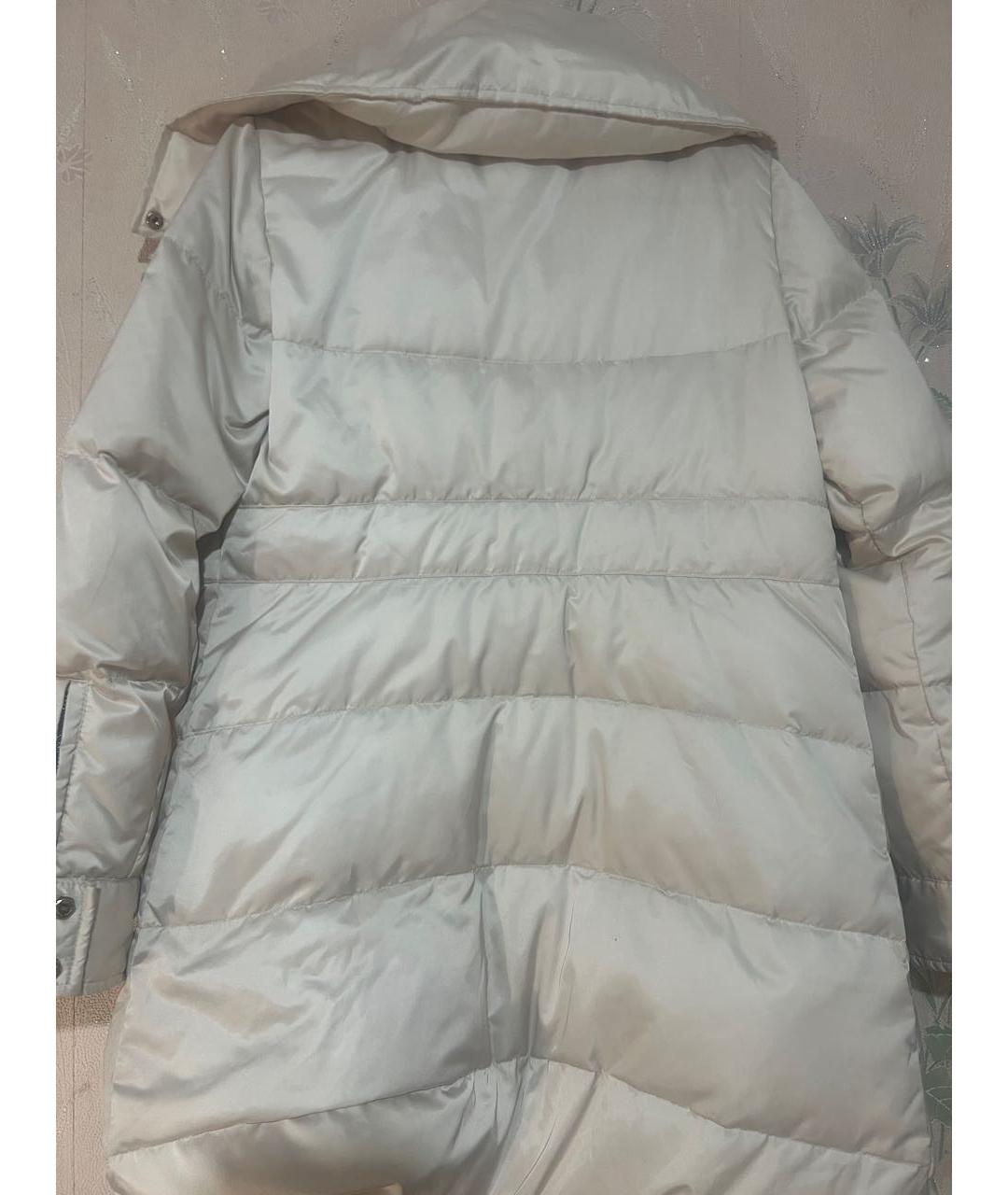 ELISABETTA FRANCHI Бежевый полиэстеровый пуховик, фото 2
