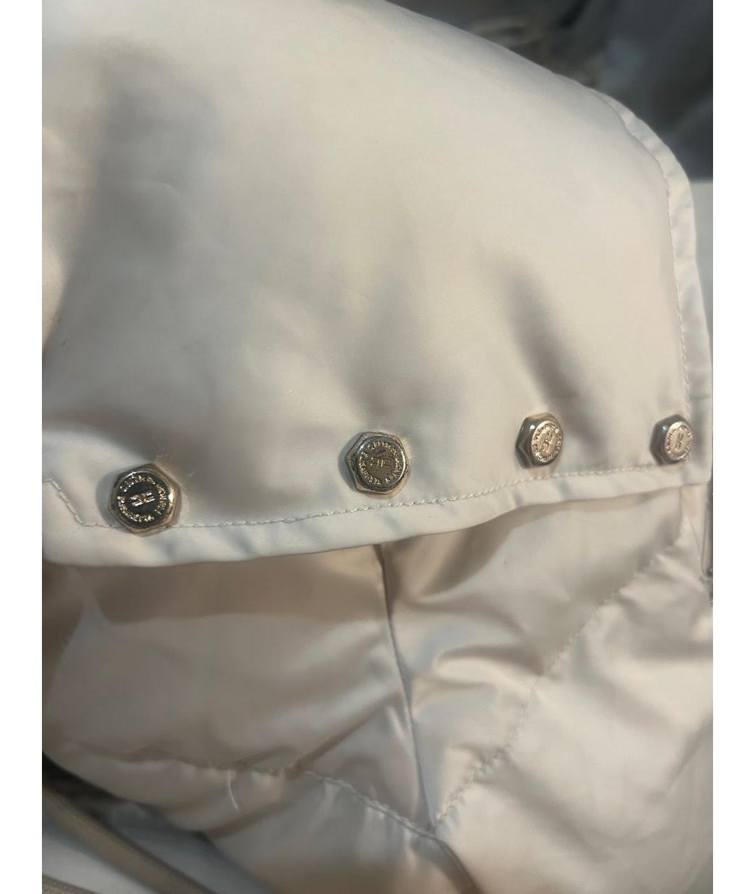 ELISABETTA FRANCHI Бежевый полиэстеровый пуховик, фото 4