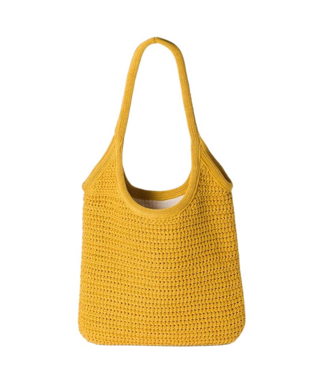 MIU MIU Желтая тканевая сумка через плечо, фото 2