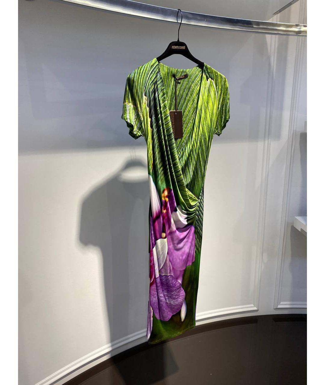 ROBERTO CAVALLI Мульти вискозное коктейльное платье, фото 2