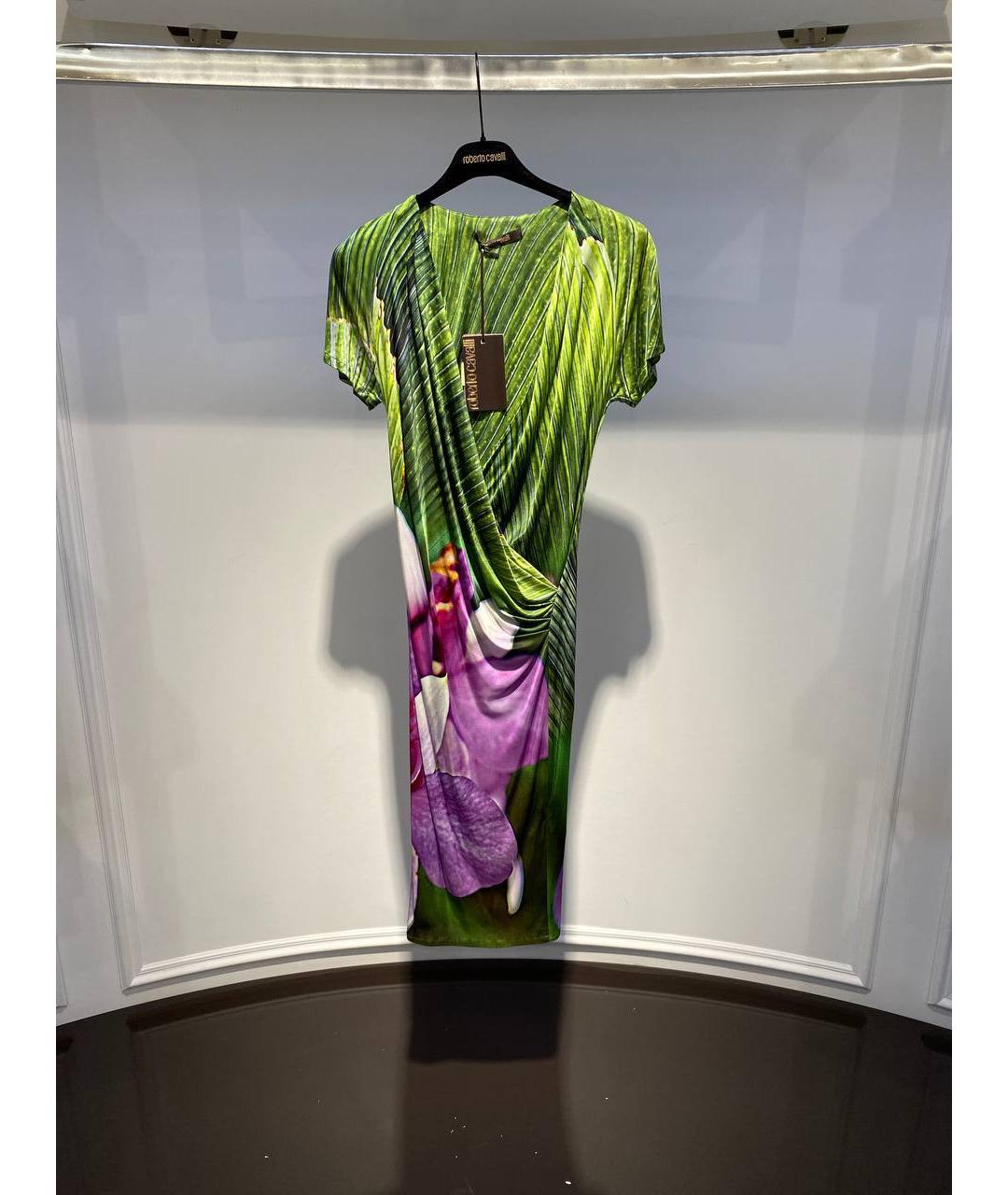 ROBERTO CAVALLI Мульти вискозное коктейльное платье, фото 4