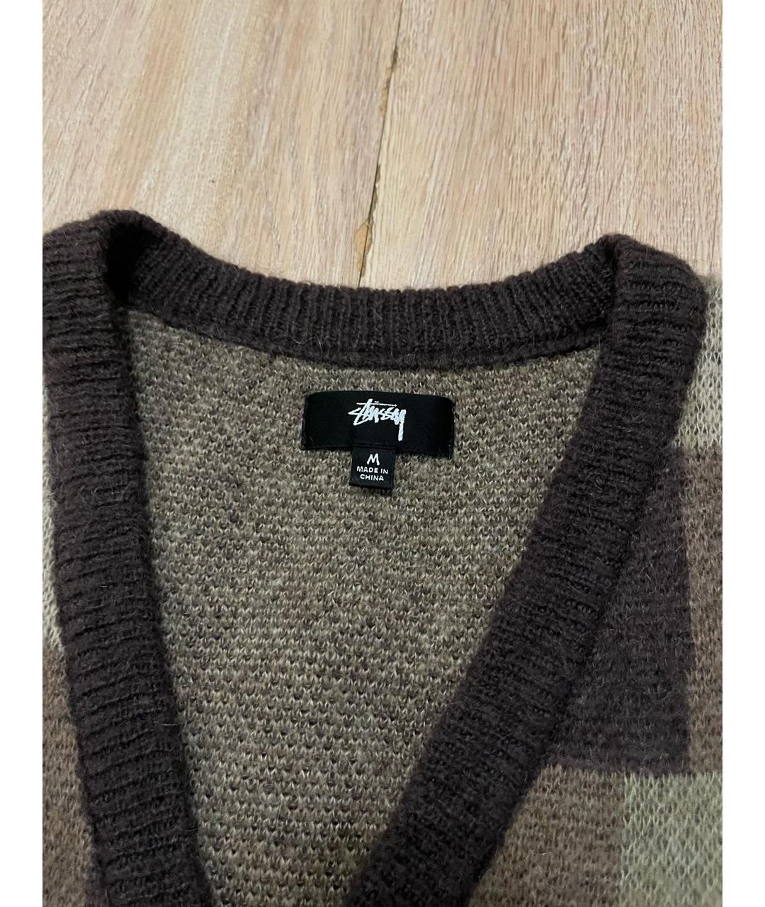 STUSSY Коричневая хлопковая жилетка, фото 4