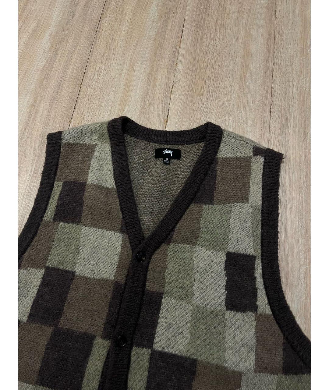 STUSSY Коричневая хлопковая жилетка, фото 3