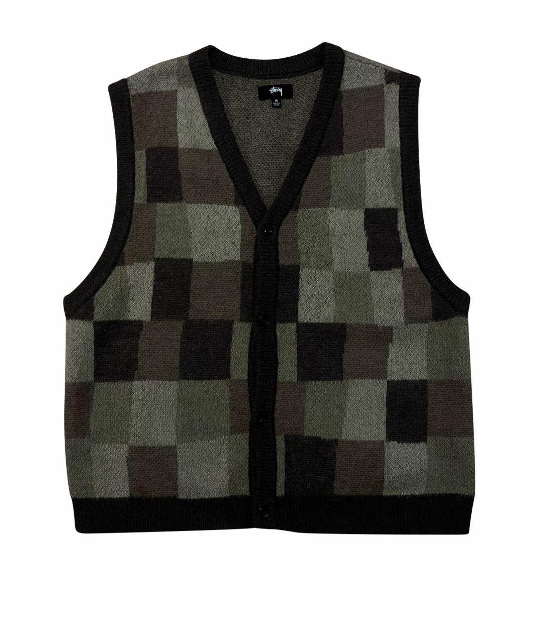 STUSSY Коричневая хлопковая жилетка, фото 1