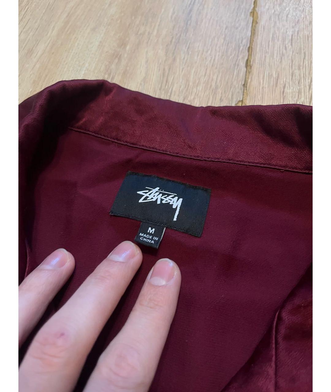 STUSSY Бордовая вискозная рубашка, фото 5