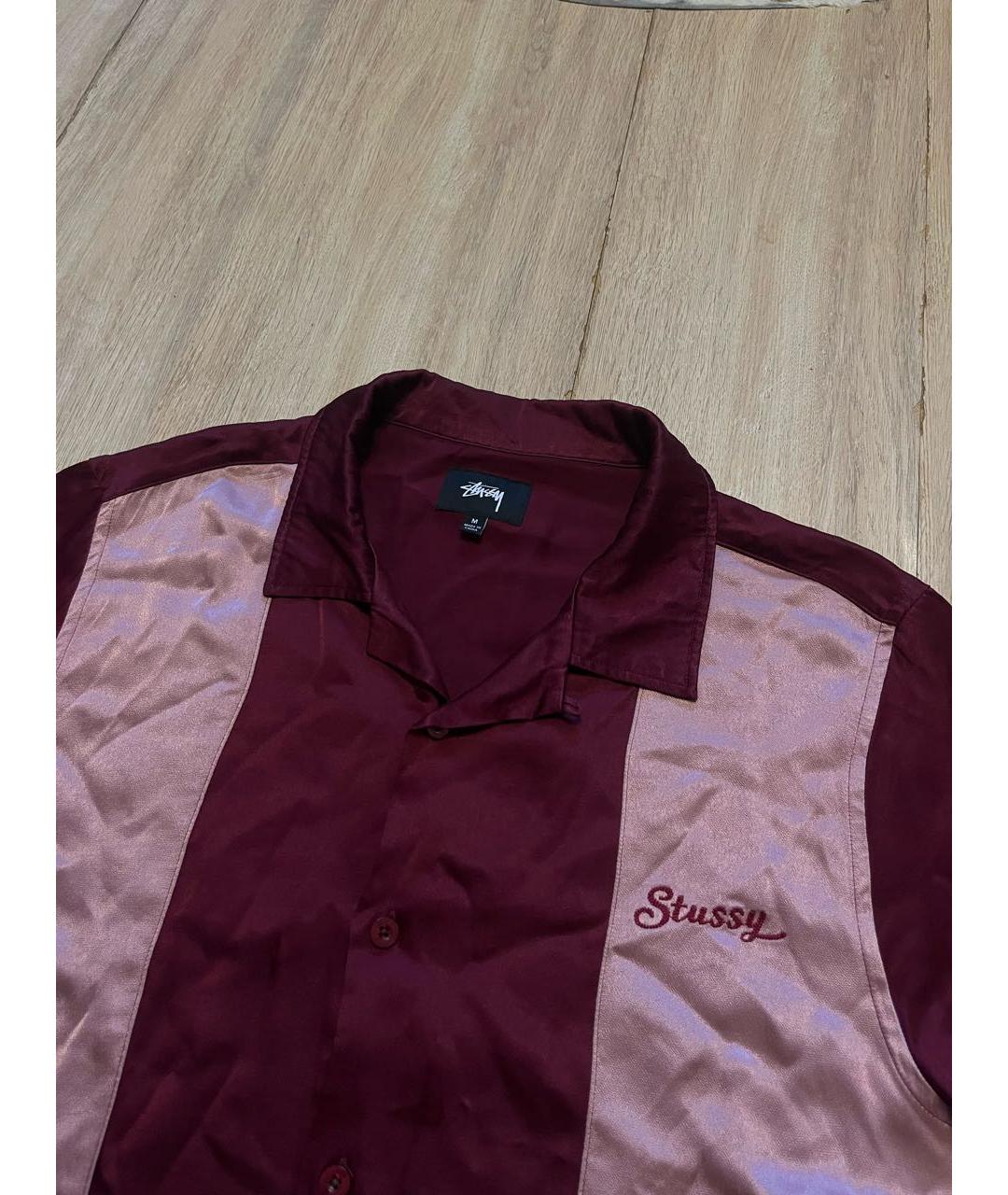 STUSSY Бордовая вискозная рубашка, фото 3