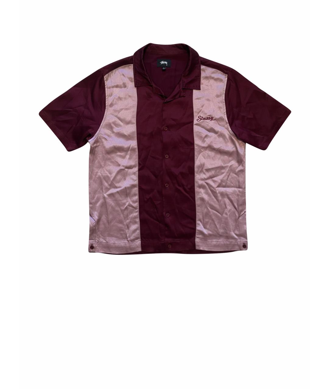 STUSSY Бордовая вискозная рубашка, фото 1