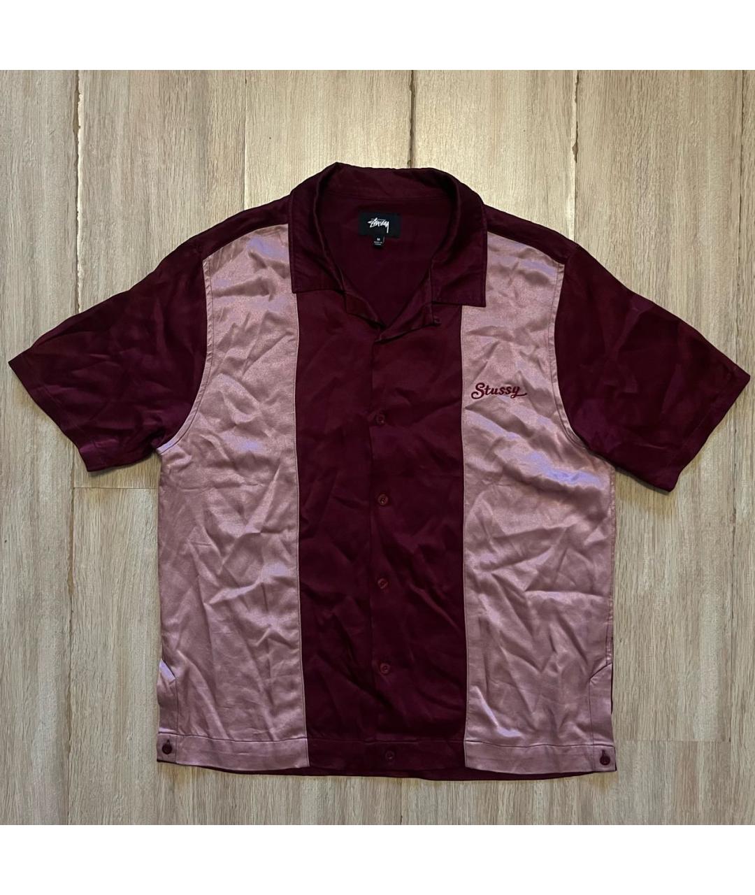 STUSSY Бордовая вискозная рубашка, фото 7