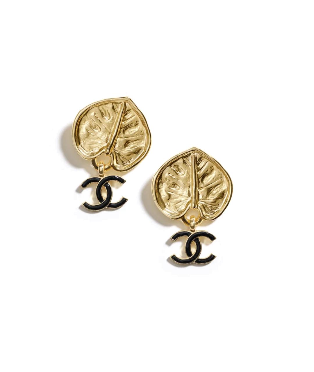 CHANEL Золотые металлические серьги, фото 1