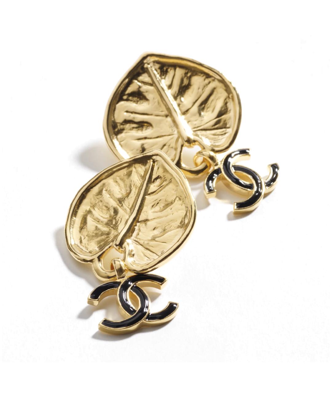 CHANEL Золотые металлические серьги, фото 2