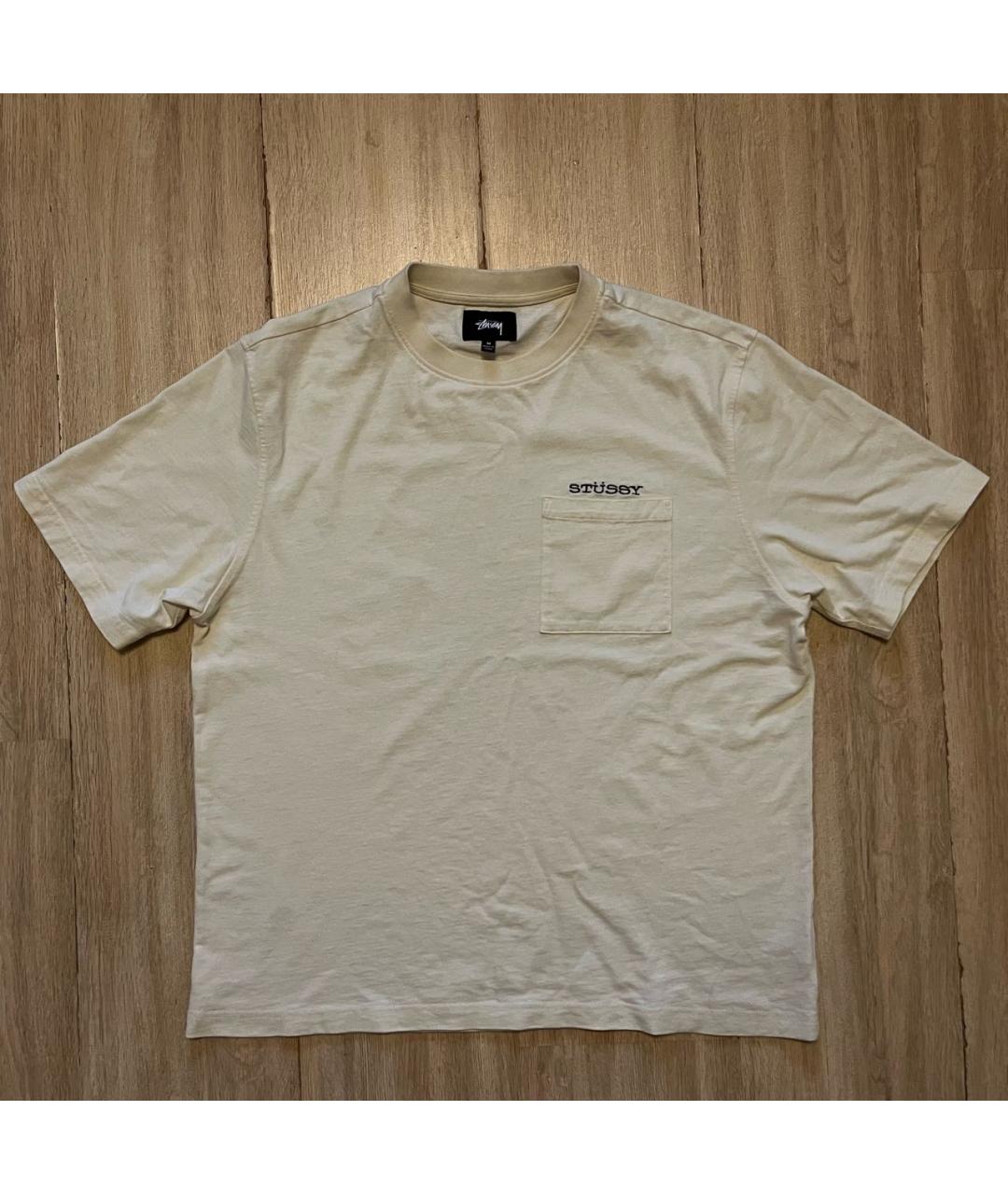 STUSSY Бежевая хлопковая футболка, фото 5