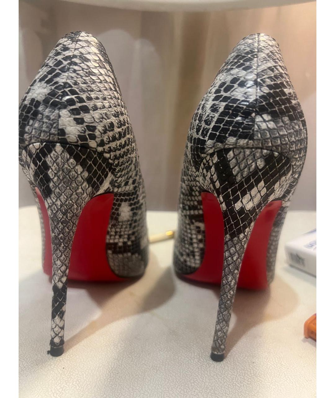 CHRISTIAN LOUBOUTIN Серые туфли из искусственной кожи, фото 3