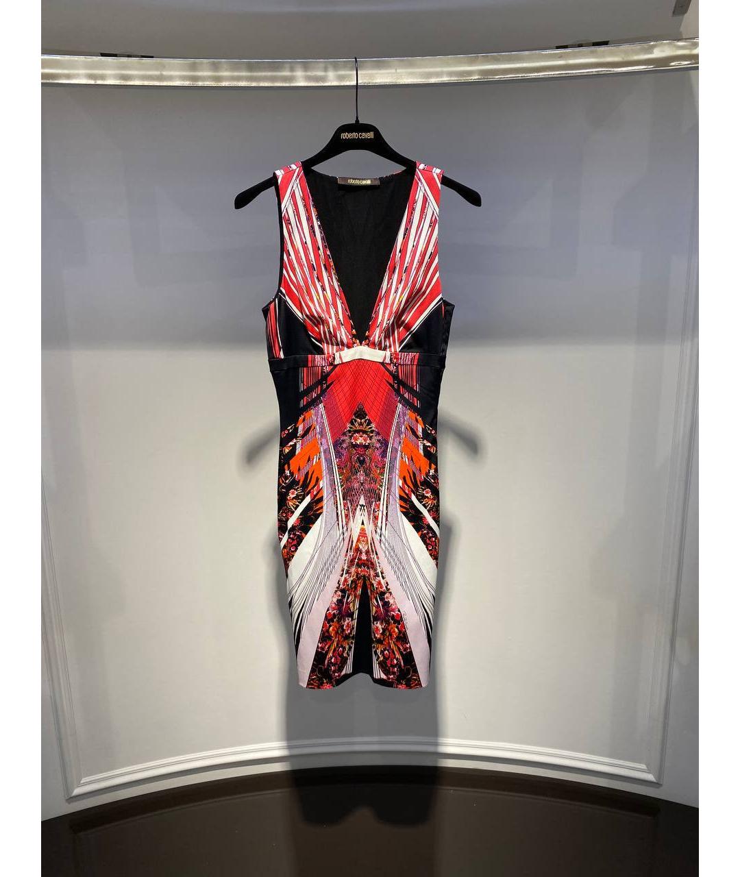 ROBERTO CAVALLI Красное вискозное коктейльное платье, фото 4