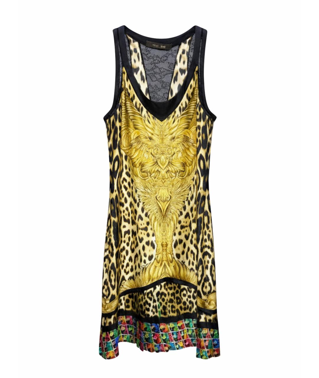 ROBERTO CAVALLI Желтое шелковое коктейльное платье, фото 1