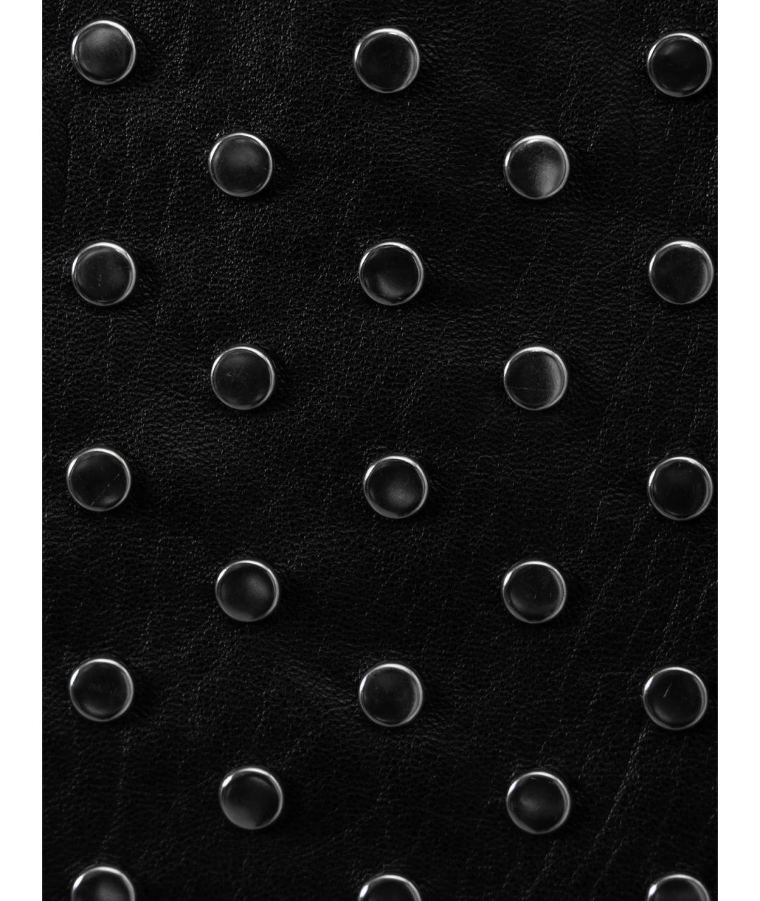 SAINT LAURENT Черное кожаное повседневное платье, фото 3