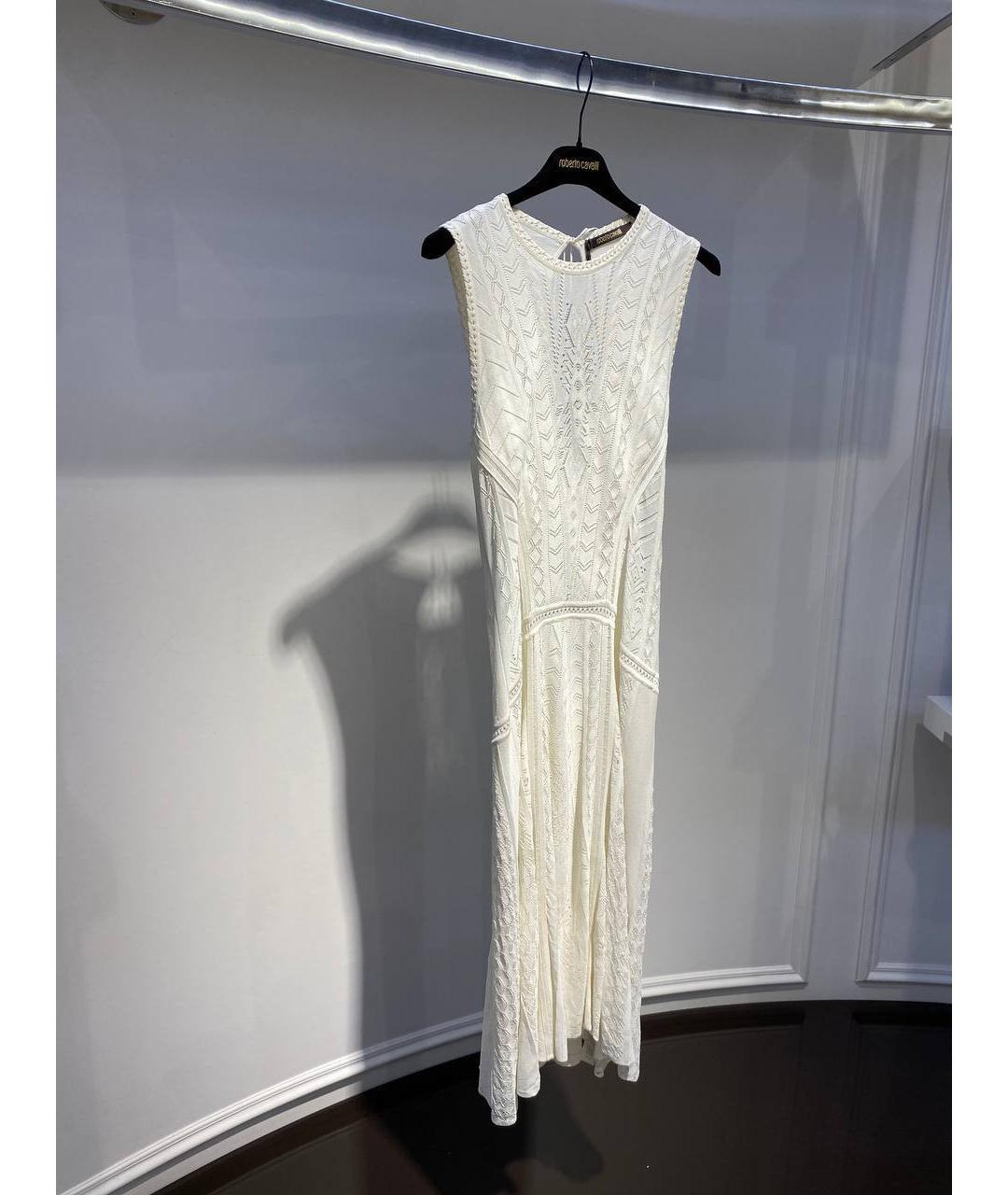 ROBERTO CAVALLI Белое вискозное коктейльное платье, фото 2
