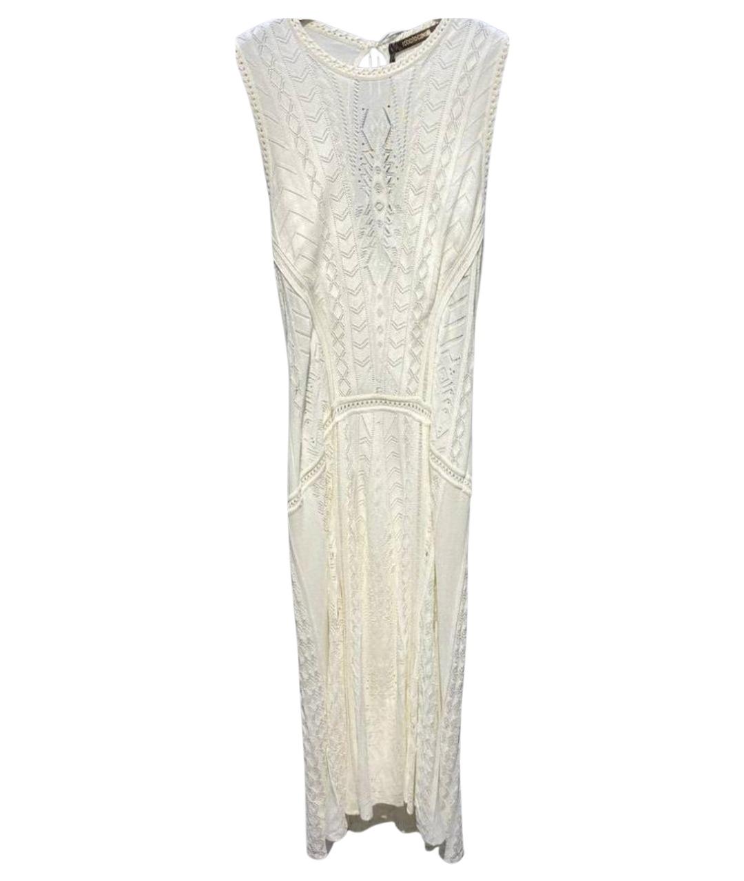 ROBERTO CAVALLI Белое вискозное коктейльное платье, фото 1