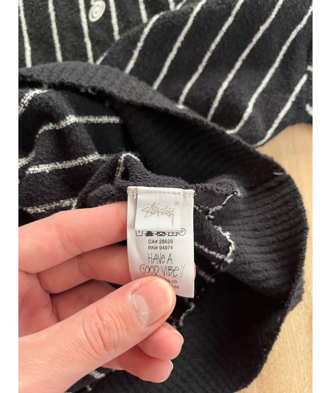 STUSSY Черный хлопковый кардиган, фото 5