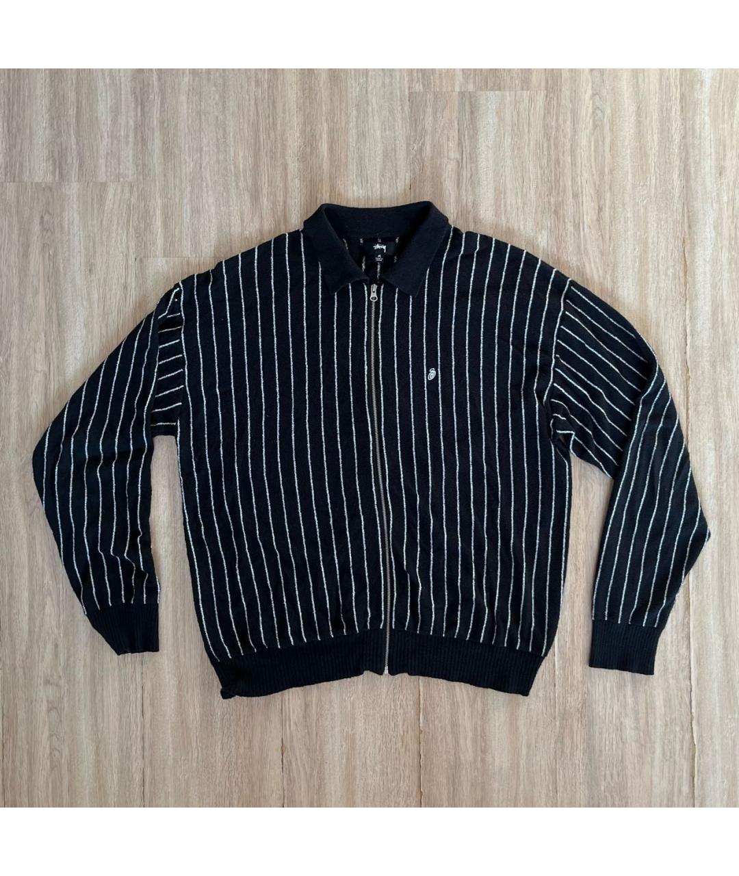 STUSSY Черный хлопковый кардиган, фото 7