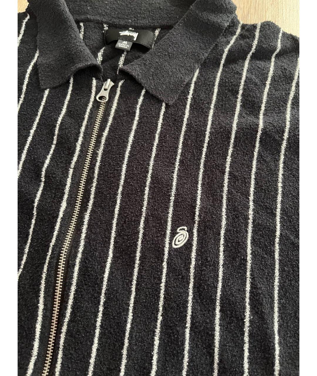 STUSSY Черный хлопковый кардиган, фото 4