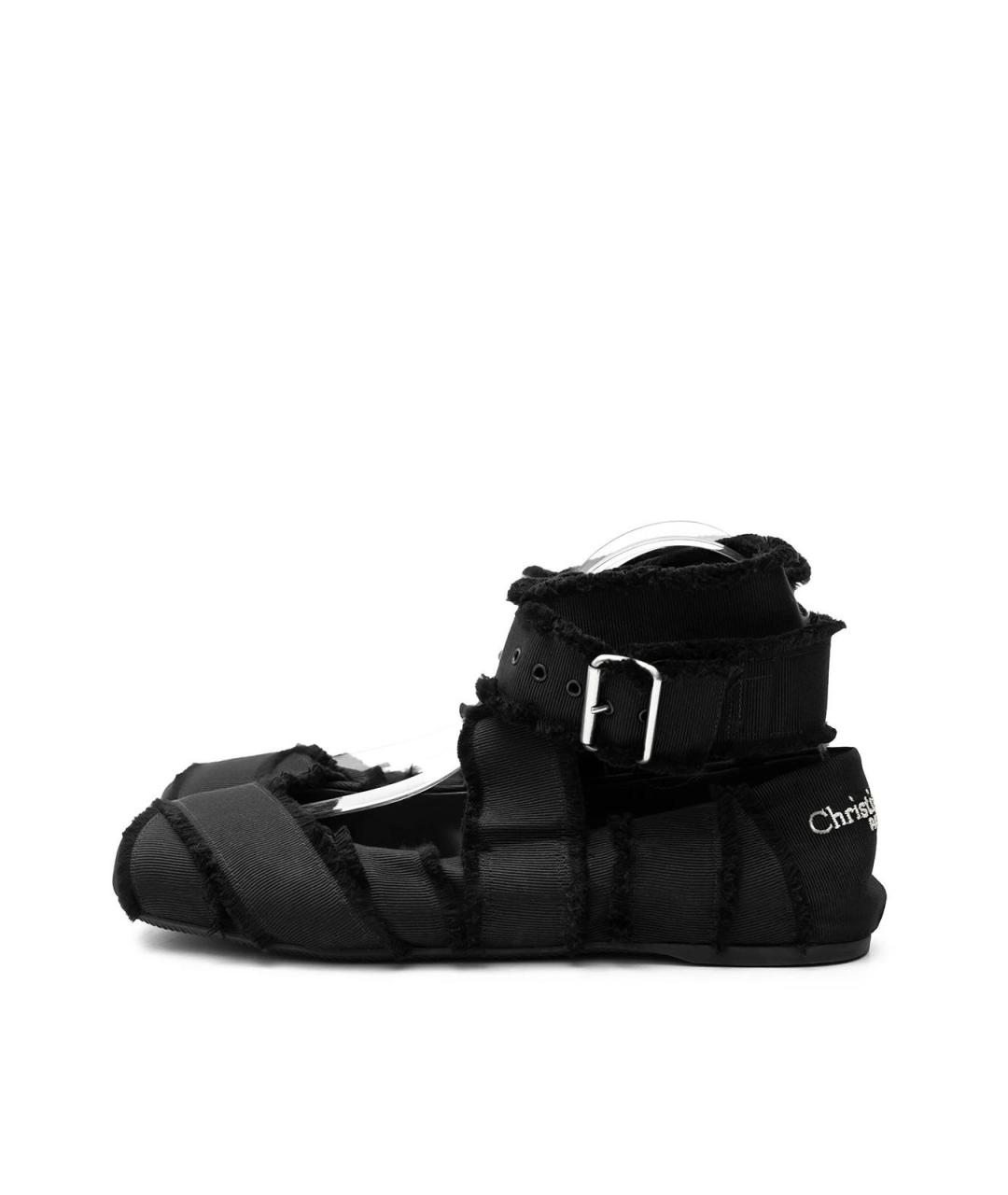 CHRISTIAN DIOR Черные текстильные балетки, фото 5