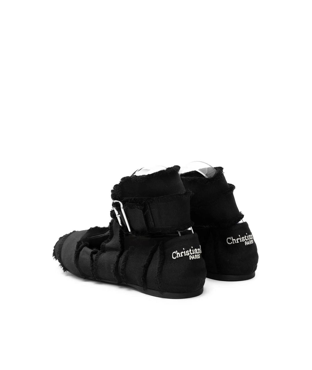 CHRISTIAN DIOR Черные текстильные балетки, фото 3