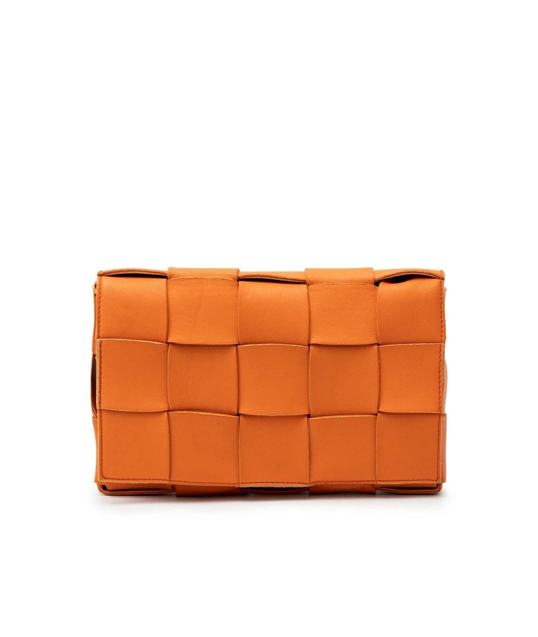BOTTEGA VENETA Оранжевая кожаная сумка через плечо, фото 6