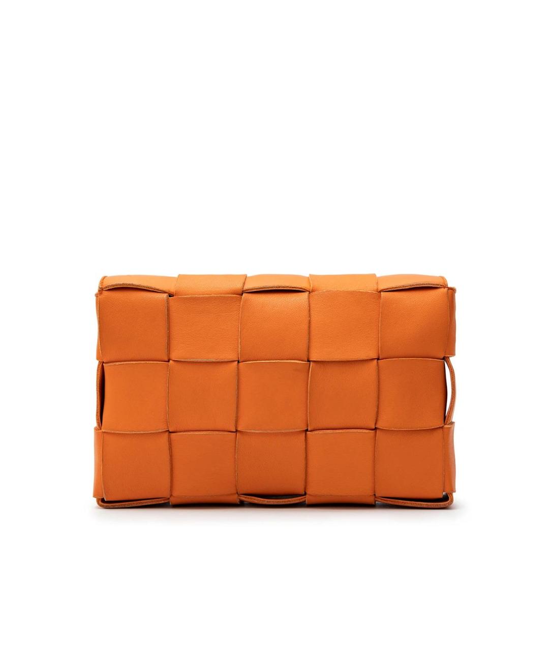 BOTTEGA VENETA Оранжевая кожаная сумка через плечо, фото 3