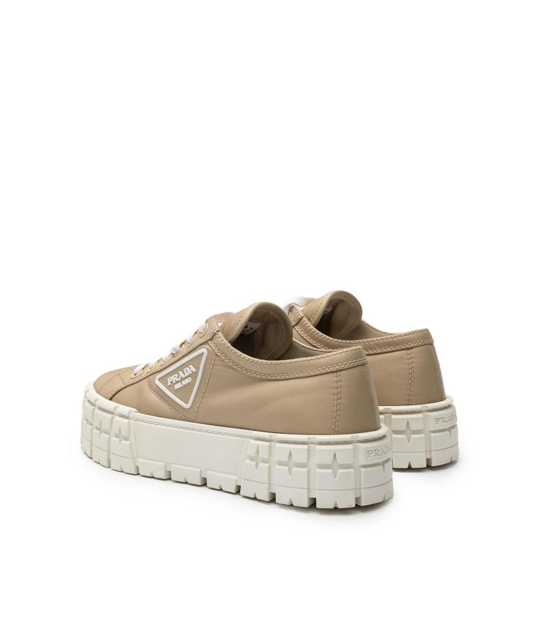PRADA Бежевые текстильные кеды, фото 3