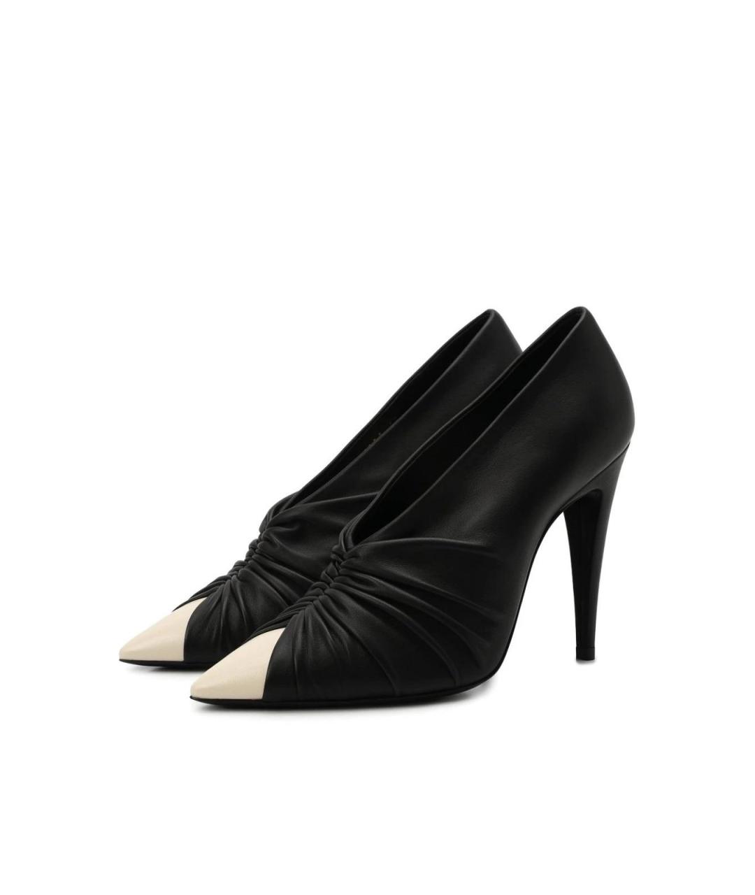 SAINT LAURENT Черные кожаные туфли, фото 2