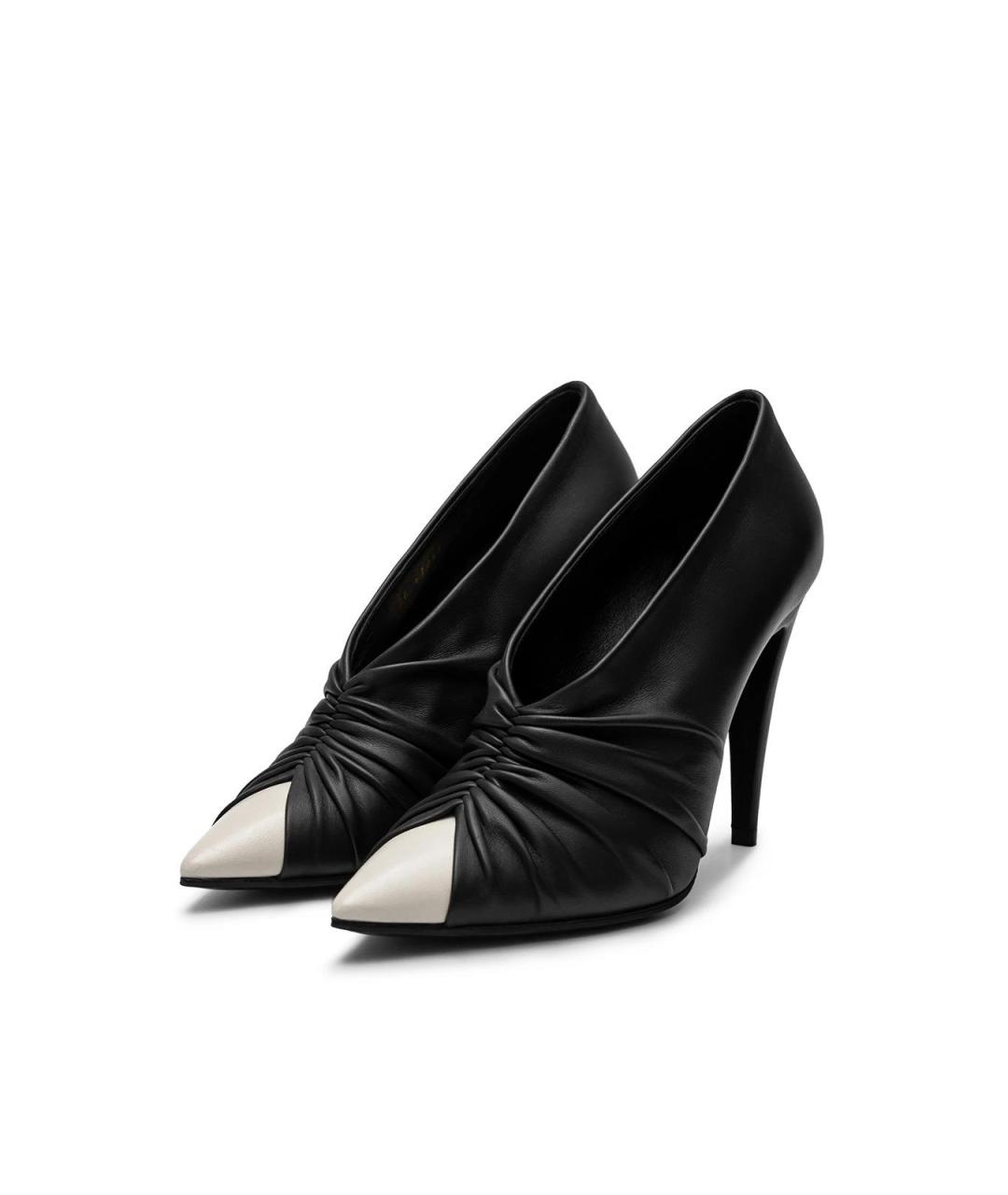 SAINT LAURENT Черные кожаные туфли, фото 3