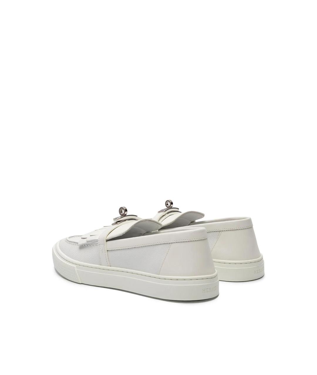 HERMES Белые кожаные лоферы, фото 3