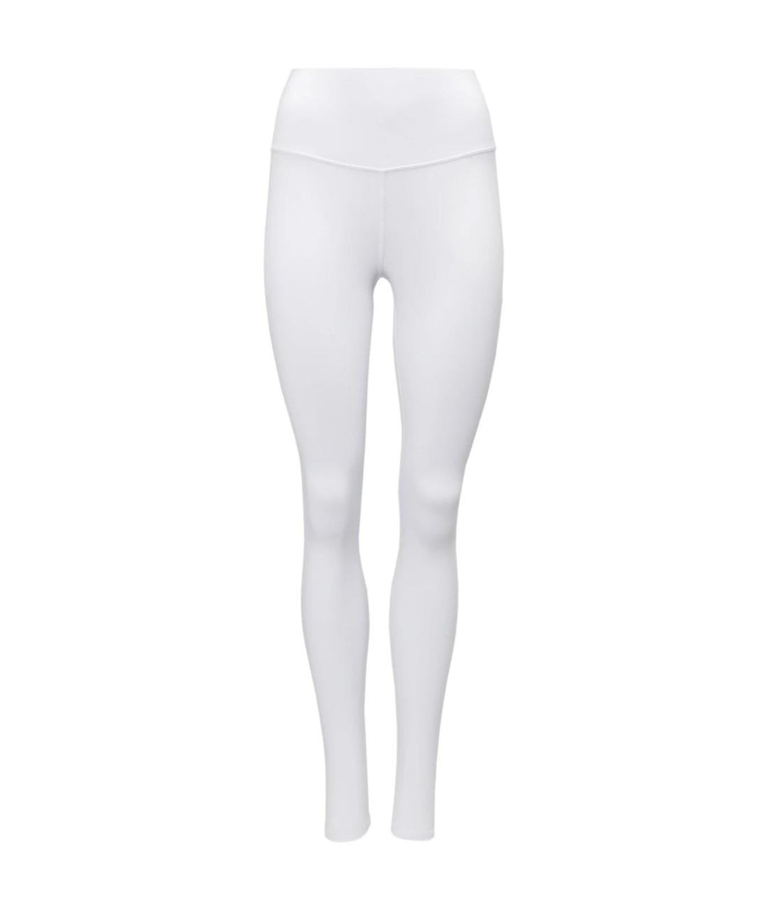 ALO YOGA Белые полиамидовые леггинсы и велосипедки, фото 4