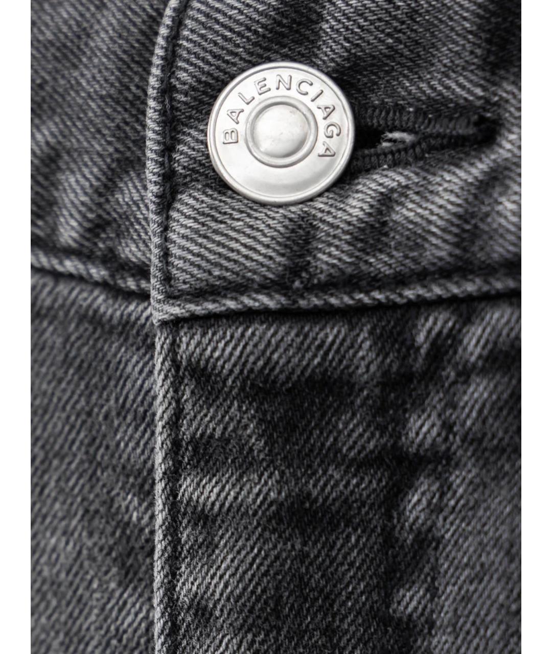 BALENCIAGA Серые хлопковые прямые джинсы, фото 3