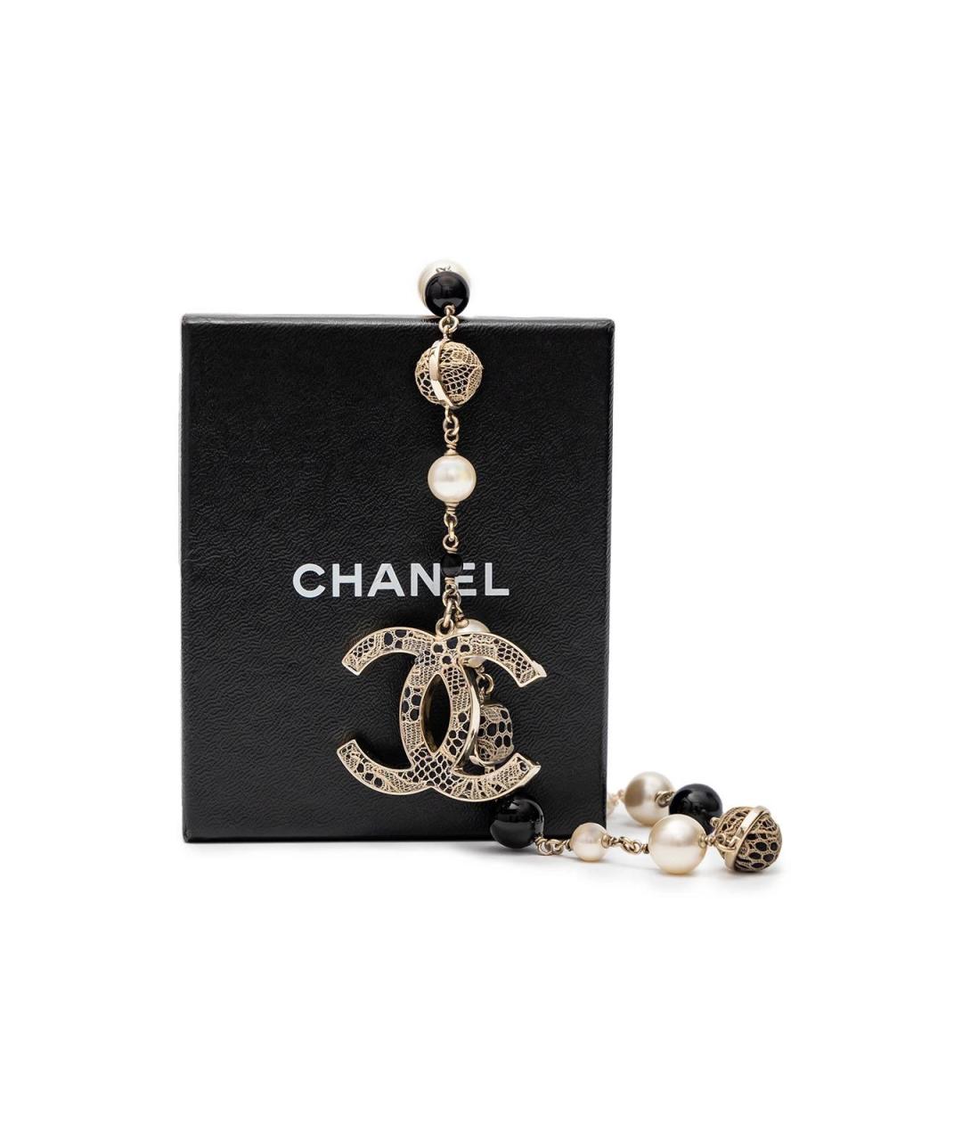 CHANEL Черное металлическое колье, фото 4