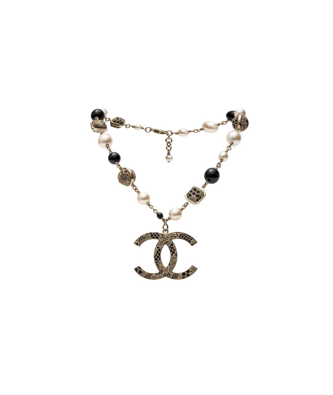 CHANEL Черное металлическое колье, фото 1