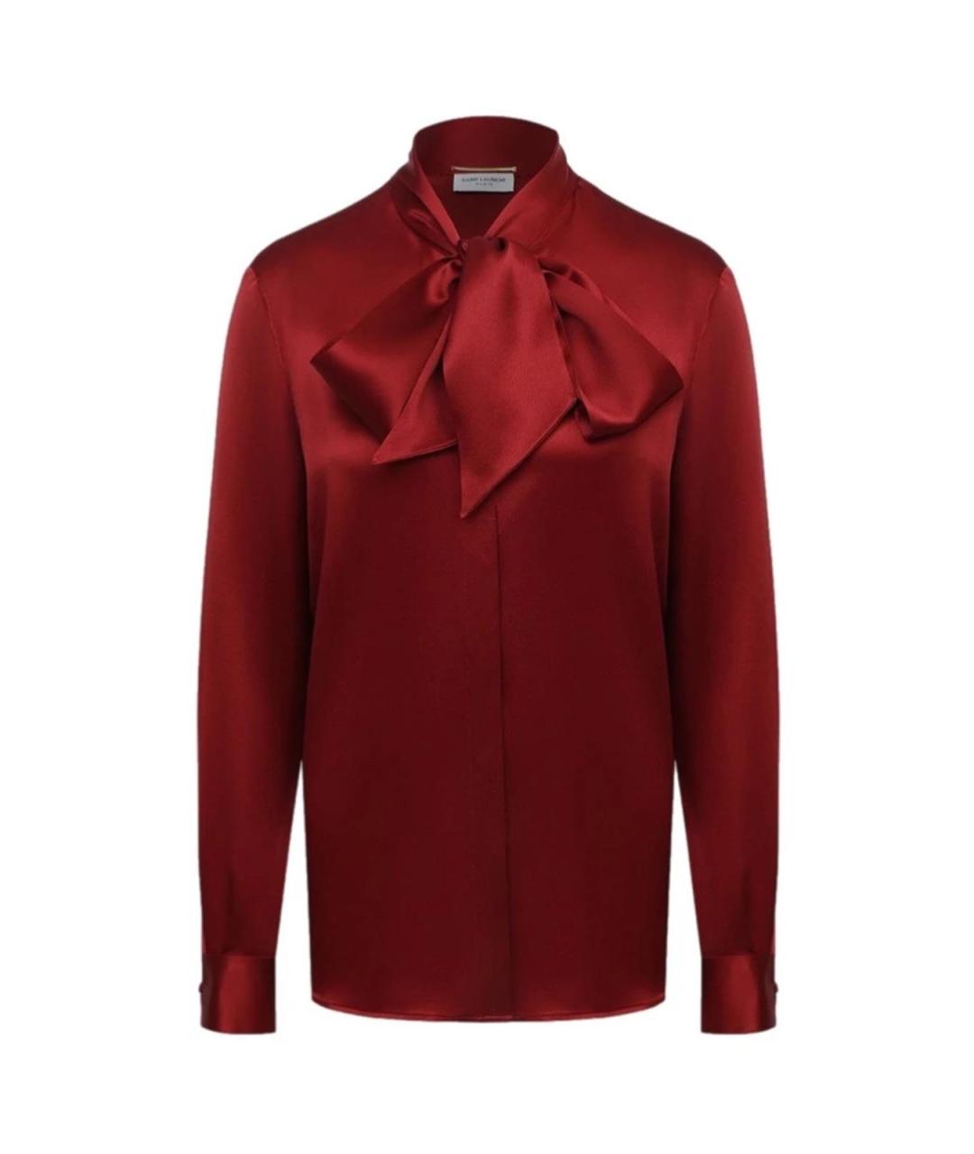 SAINT LAURENT Красная шелковая блузы, фото 5