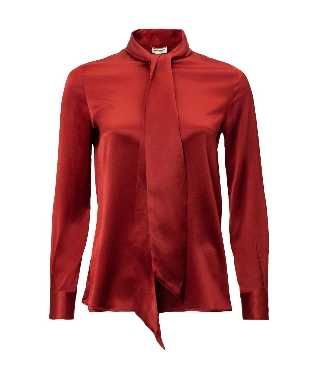 SAINT LAURENT Красная шелковая блузы, фото 2