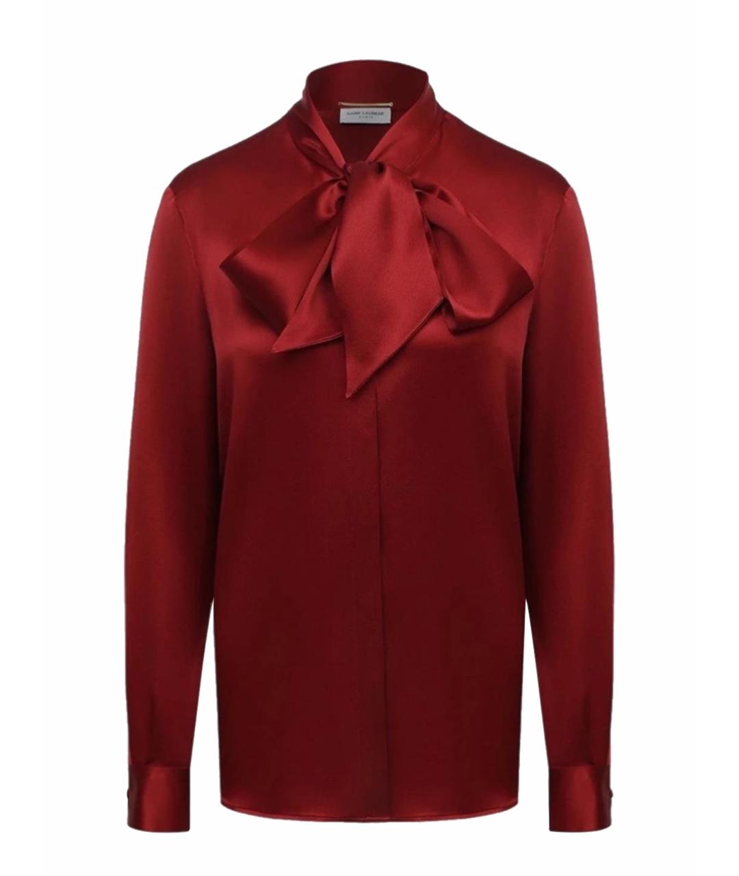 SAINT LAURENT Красная шелковая блузы, фото 1