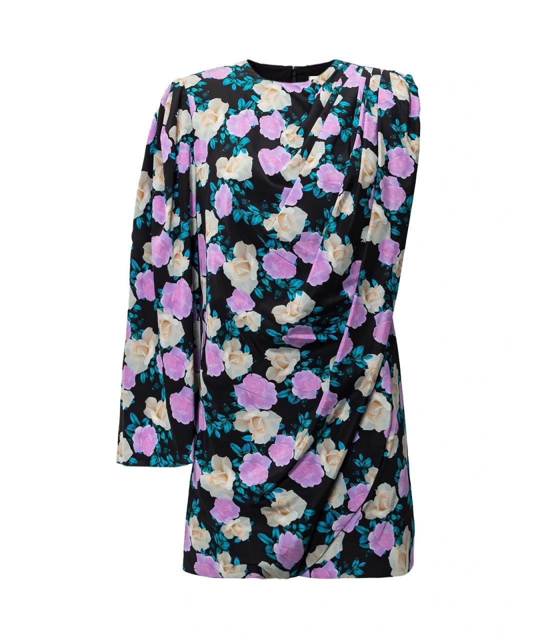 GIUSEPPE DI MORABITO Черное шелковое повседневное платье, фото 2