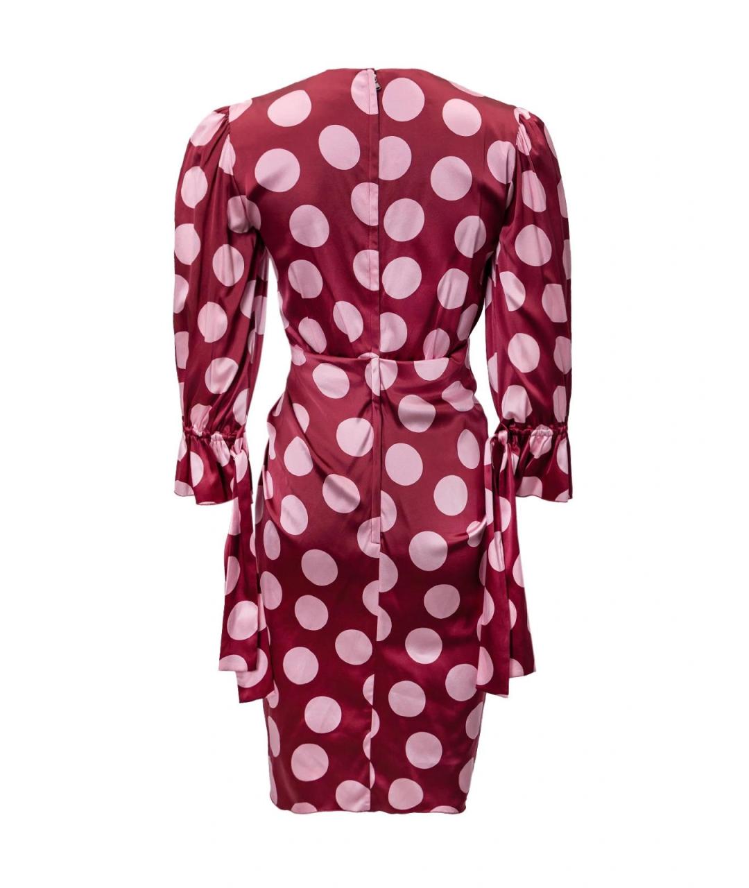 DOLCE&GABBANA Бордовое шелковое повседневное платье, фото 2