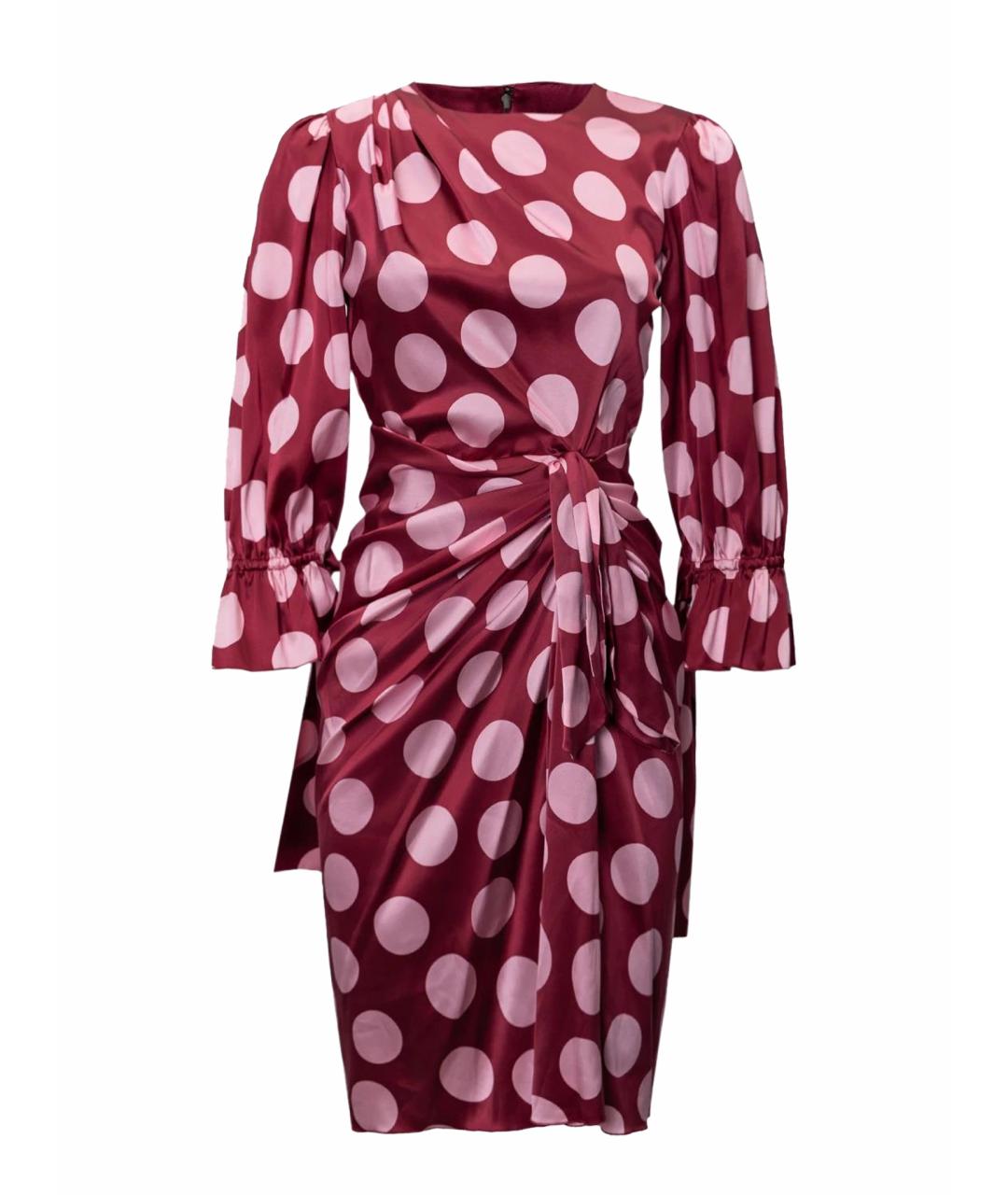 DOLCE&GABBANA Бордовое шелковое повседневное платье, фото 1