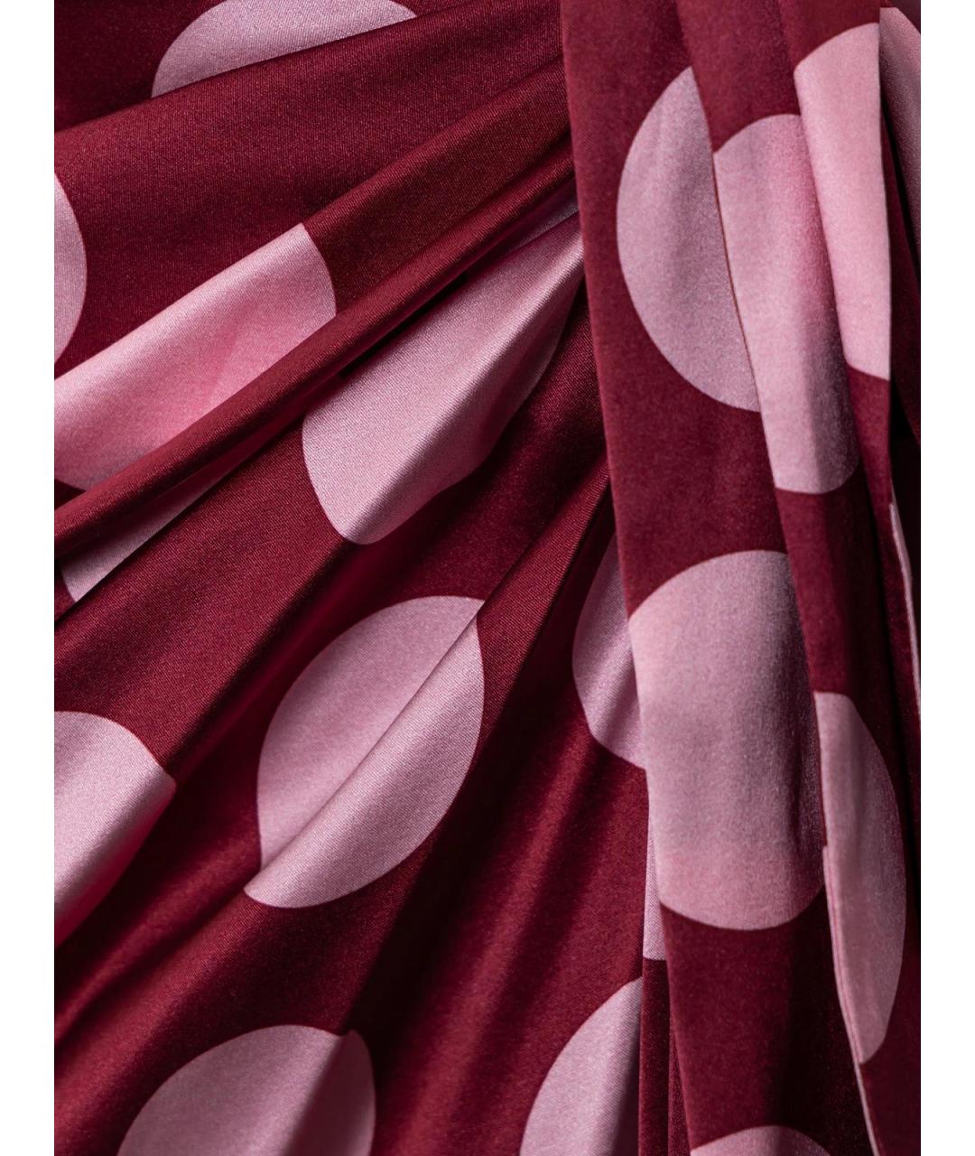 DOLCE&GABBANA Бордовое шелковое повседневное платье, фото 3